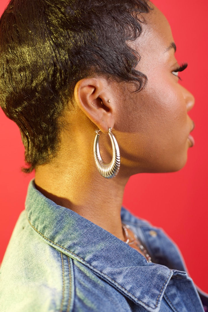 JADA HOOP SILVER