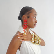 IVY DROP EARRING RED