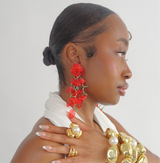 IVY DROP EARRING RED