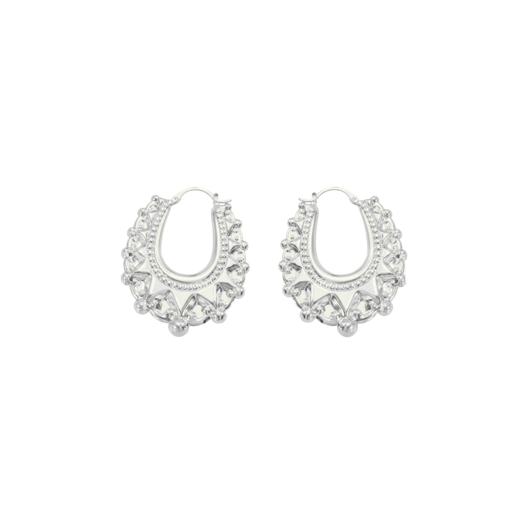 AMOI CREOLE HOOPS SILVER