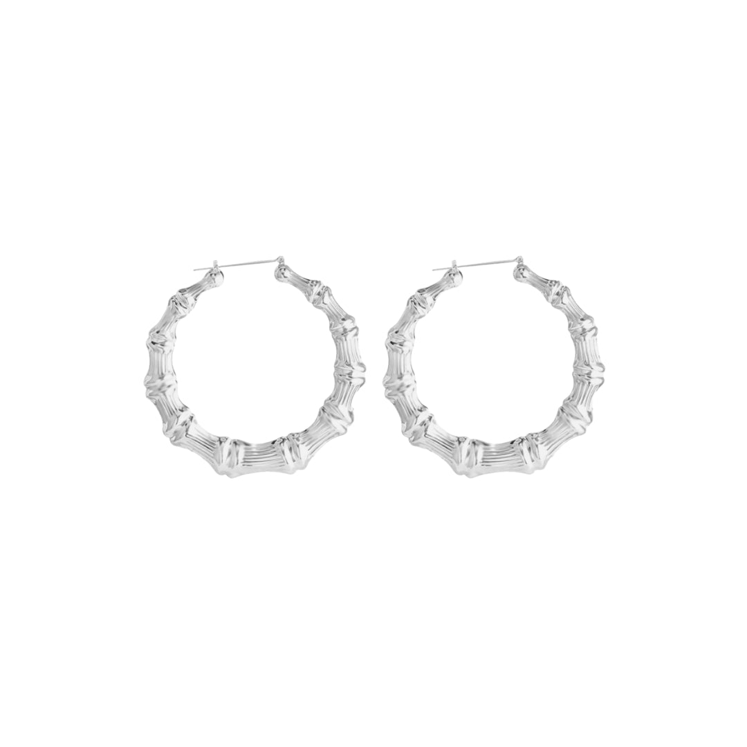 MEDIUM BAMBOO HOOPS GOLD