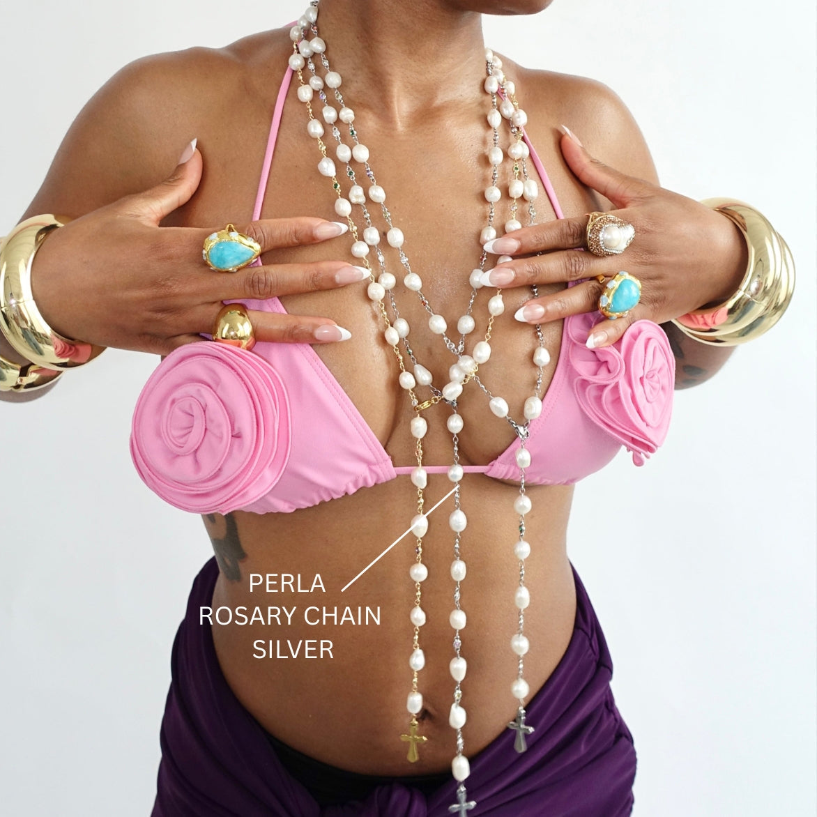 PERLA ROSARY CHAIN SILVER