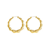 LARGE BAMBOO HOOPS SILVER