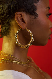 LARGE BAMBOO HOOPS GOLD