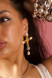 PERLA CROSS EARRINGS