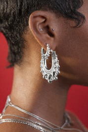 AMOI CREOLE HOOPS SILVER SET