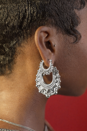 AMOI CREOLE HOOPS SILVER SET